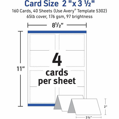 Avery® Tent Cards, 2" x 3.5" , White, 160 Place Cards (5302) - Alternate-Image3