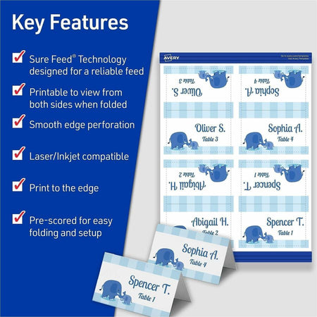 Avery® Tent Cards, 2" x 3.5" , White, 160 Place Cards (5302) - Alternate-Image1