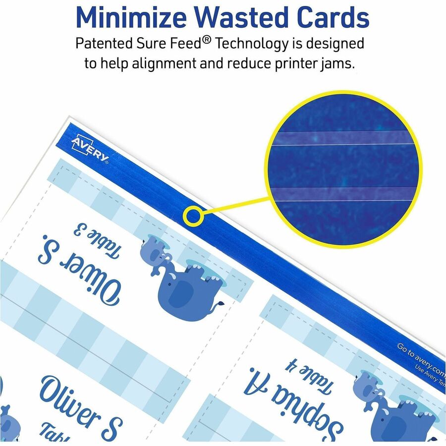 Avery® Tent Cards, 2" x 3.5" , White, 160 Place Cards (5302) - Alternate-Image2