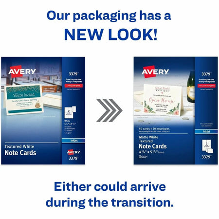 Avery® Note Card - Textured - White - 50/Pack - 6 / Carton - Cards & Stationery Sets