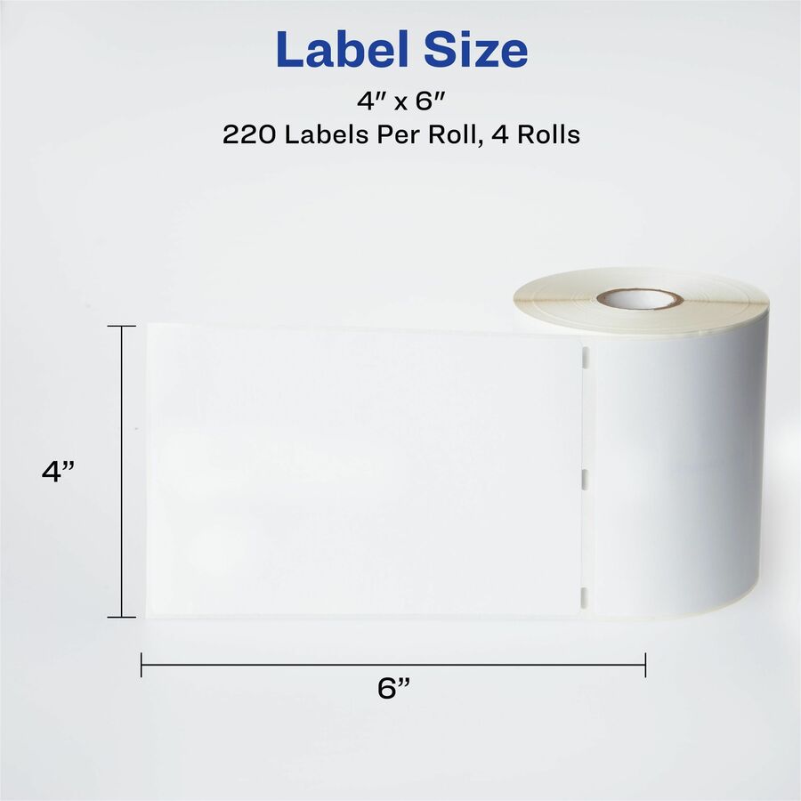 Avery® Thermal Roll Labels, 4"x6" , 880 Shipping Labels, 4 Rolls (4157) - Alternate-Image6