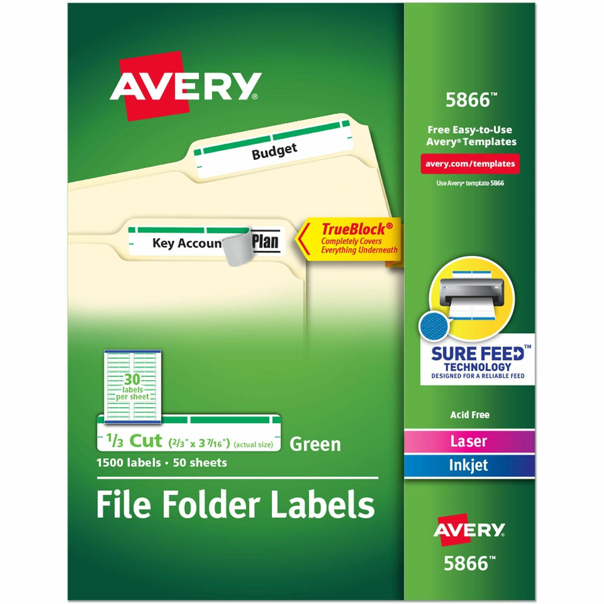 Avery® TrueBlock File Folder Labels - 2000