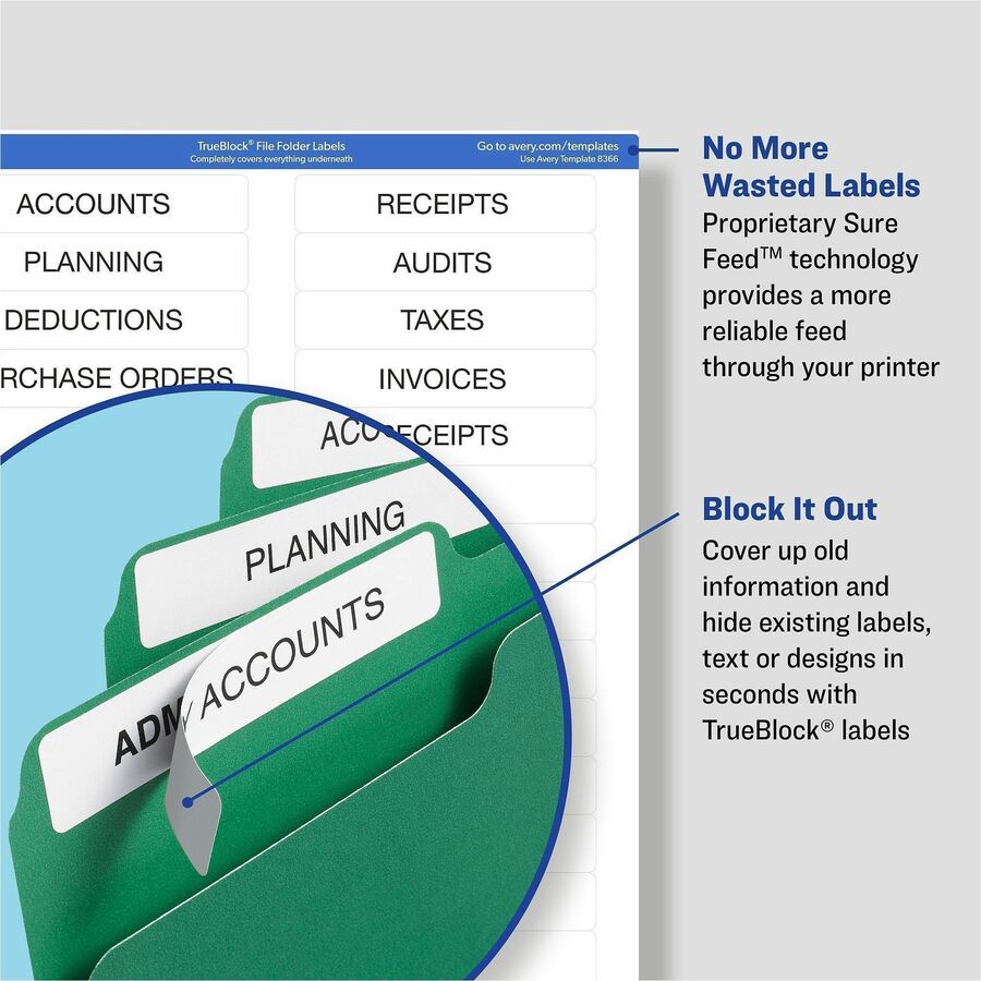 Avery® TrueBlock File Folder Labels - Left