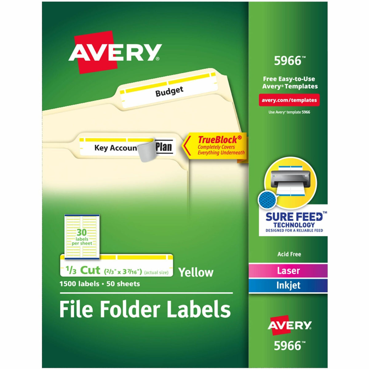 Avery® TrueBlock File Folder Labels - 2000