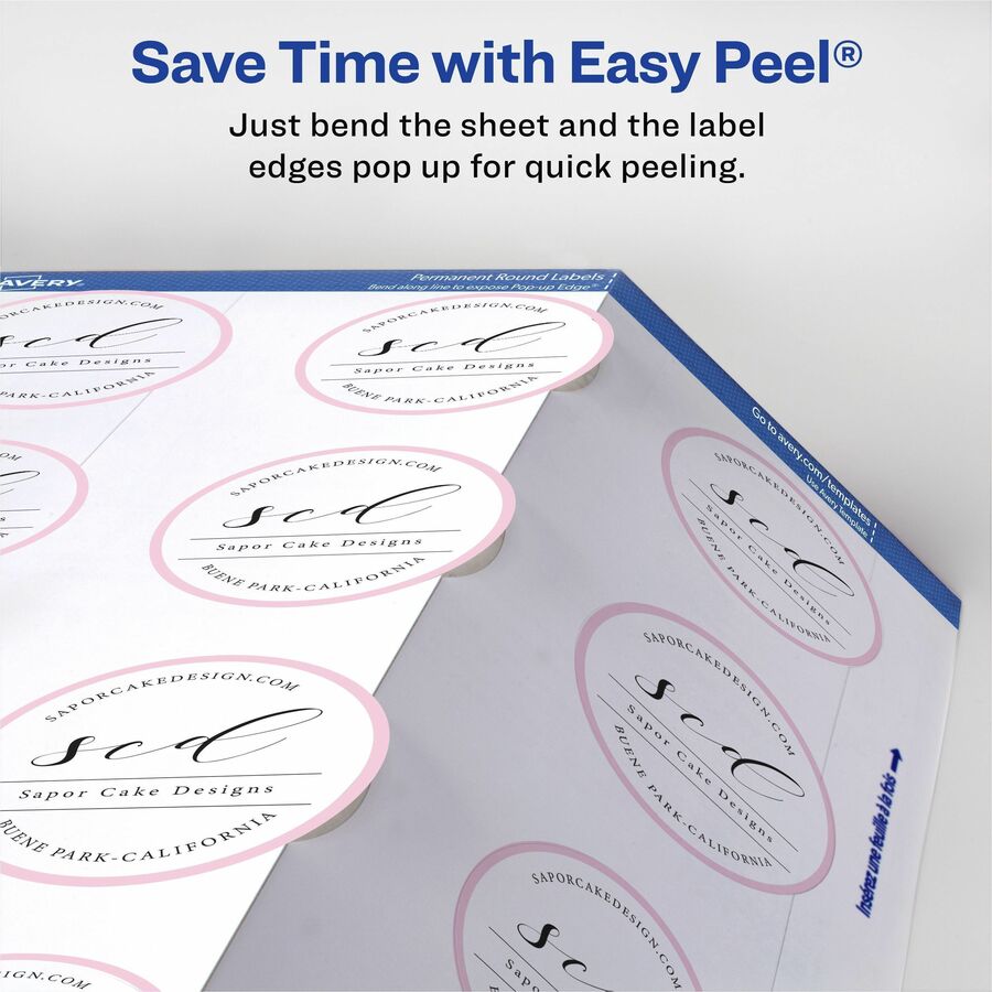 Avery&reg; Printable Round Labels , 2" , Glossy White, 60 Labels (22817) - Alternate-Image4