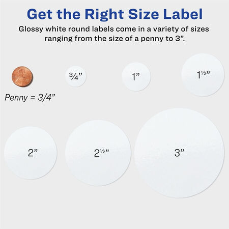 Avery&reg; Printable Round Labels , 2" , Glossy White, 60 Labels (22817) - Alternate-Image7