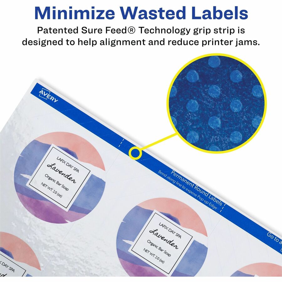 Avery&reg; Printable Round Labels , 2" , Glossy White, 60 Labels (22817) - Alternate-Image3