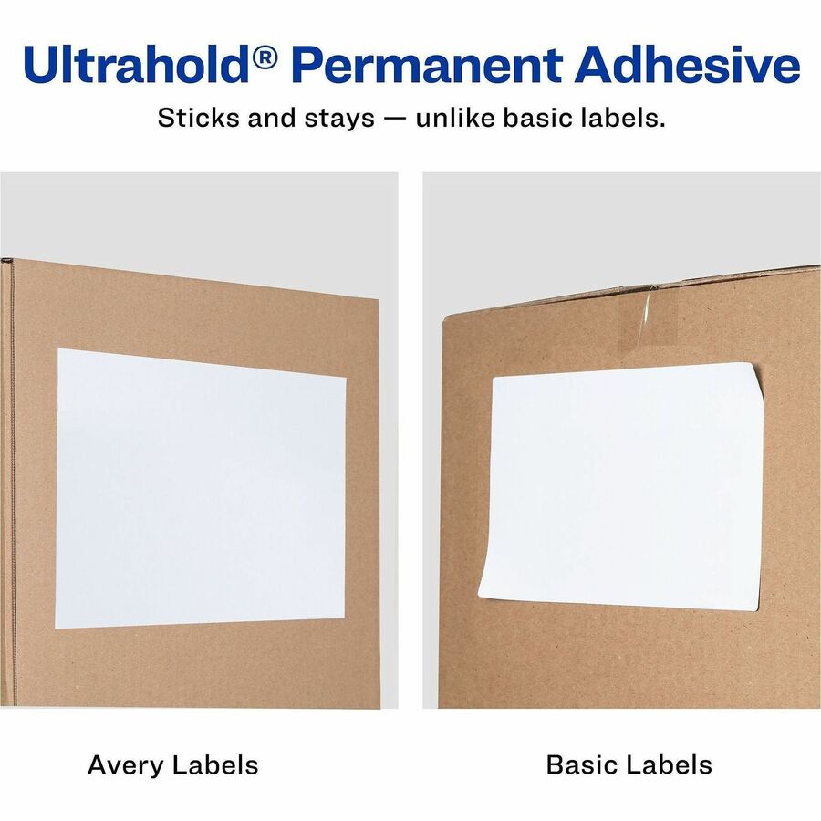 Avery® TrueBlock Paper Receipt Shipping Labels - 5 1/16’’ Width x 7 5/8’’ Length - Permanent Adhesive - Rectangle