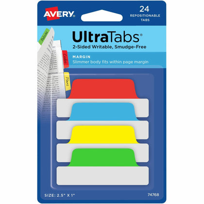 Avery® Ultra Tabs: 2-sided Writable Margin Tabs - 24 Pack - Index Accessories & Page Markers