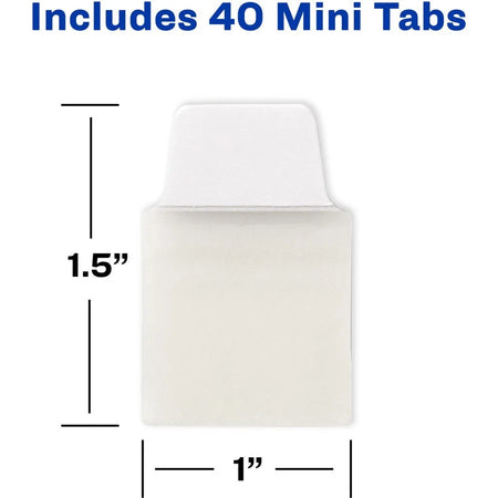 Avery® Ultra Tabs Mini - Clear Film White Paper - 40 Pack - Index Accessories & Page Markers