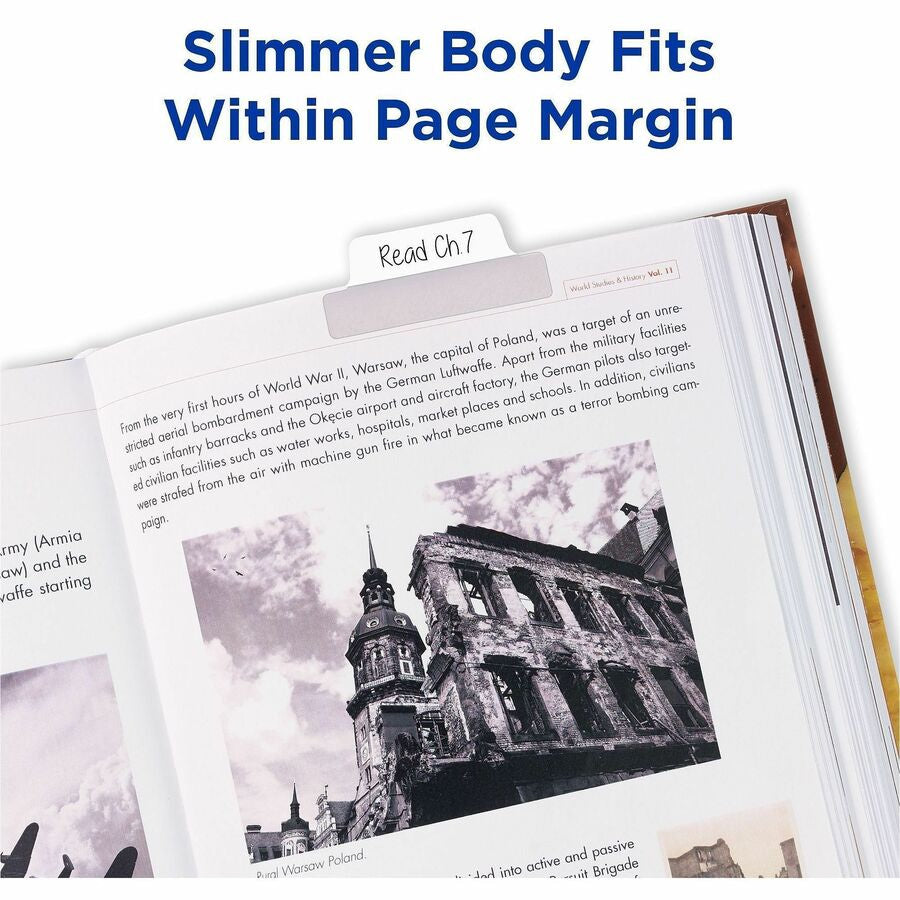 Avery® Ultra Tabs Repositionable Margin - 24 Tab(s) - 6 Tab(s)/Set - Clear Film White Paper - Pack - Index Accessories