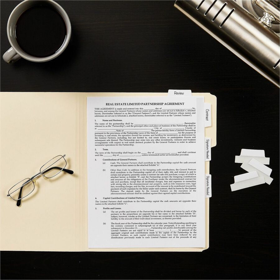 Avery® Ultra Tabs Repositionable Margin - 24 Tab(s) - 6 Tab(s)/Set - Clear Film White Paper - Pack - Index Accessories