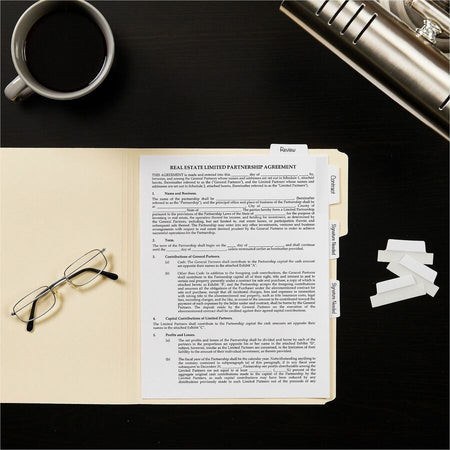 Avery® Ultra Tabs Repositionable Margin - 24 Tab(s) - 6 Tab(s)/Set - Clear Film White Paper - Pack - Index Accessories