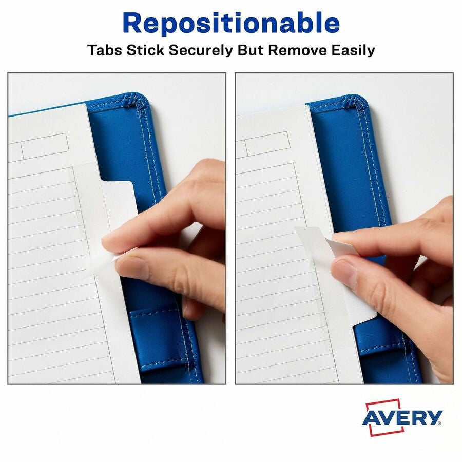 Avery® Ultra Tabs Repositionable Margin - 24 Tab(s) - 6 Tab(s)/Set - Clear Film White Paper - Pack - Index Accessories