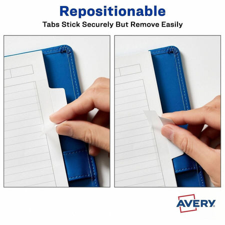 Avery® Ultra Tabs Repositionable Margin - 24 Tab(s) - 6 Tab(s)/Set - Clear Film White Paper - Pack - Index Accessories