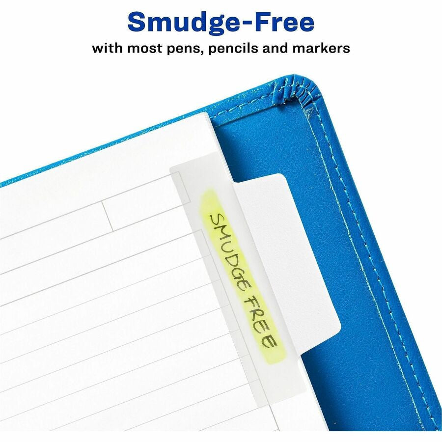 Avery® Ultra Tabs Repositionable Margin - 24 Tab(s) - 6 Tab(s)/Set - Clear Film White Paper - Pack - Index Accessories
