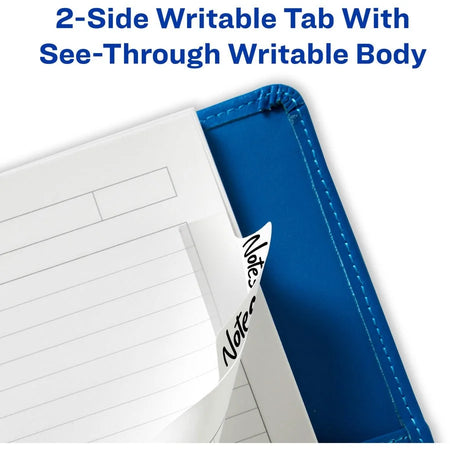 Avery® Ultra Tabs: Repositionable Margin Tabs - Clear Film White Paper - 24 Pack - Index Accessories & Page Markers