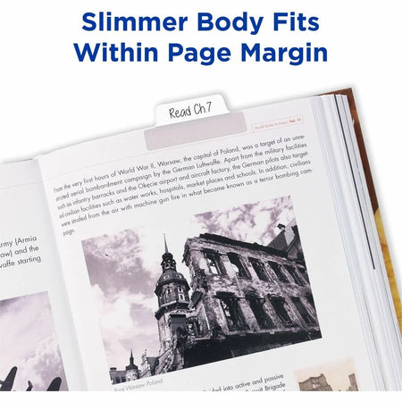 Avery® Ultra Tabs: Repositionable Margin Tabs - Clear Film White Paper - 24 Pack - Index Accessories & Page Markers