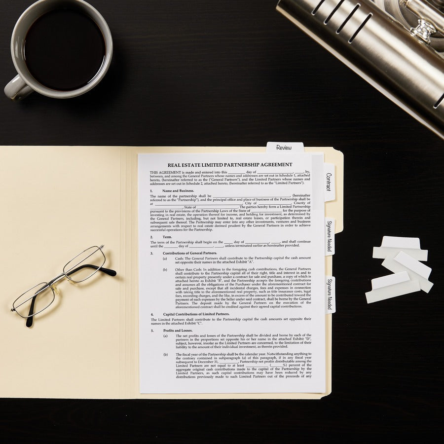 Avery® Ultra Tabs Repositionable Margin - 24 Tab(s) - 6 Tab(s)/Set - Clear Film White Paper - Pack - Index Accessories