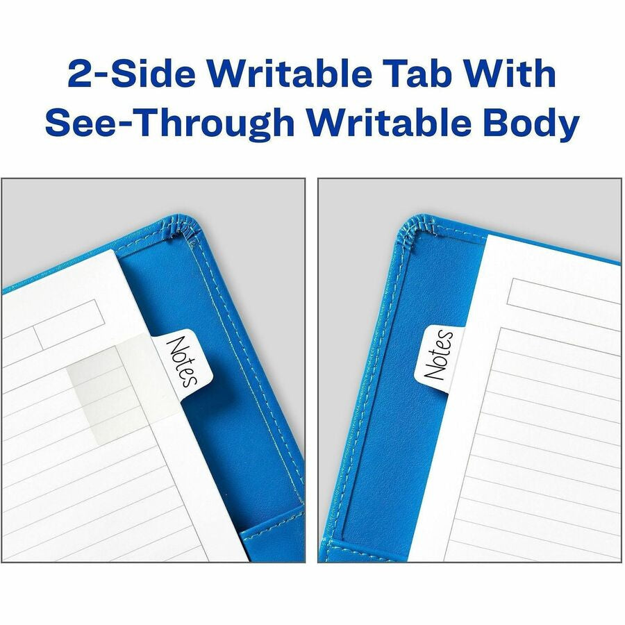 Avery® Ultra Tabs Repositionable Mini - 40 Tab(s) - 10 Tab(s)/Set - Clear Film White Paper - Pack - Index Accessories &