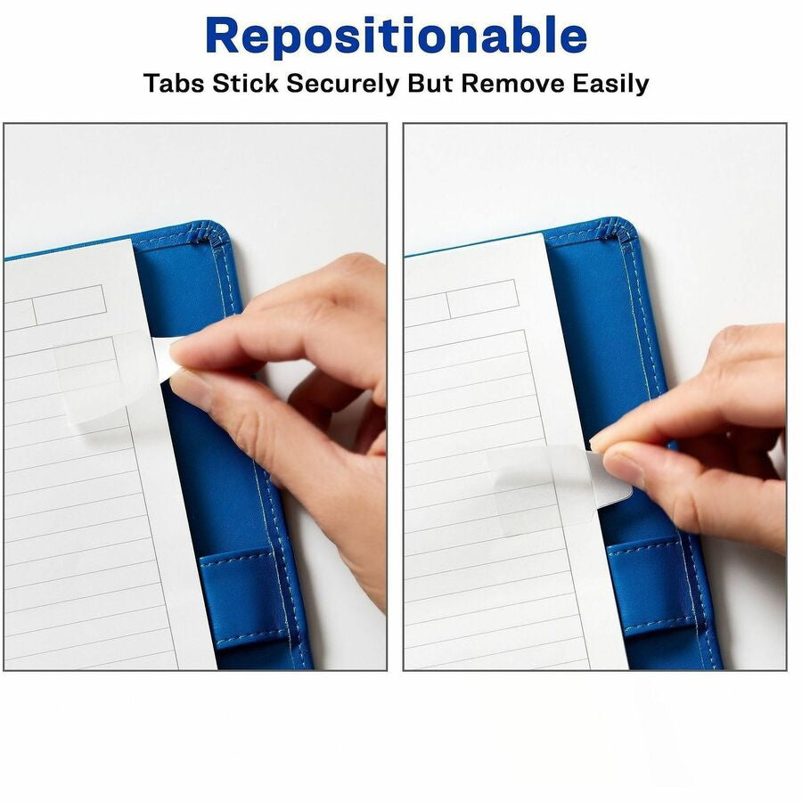 Avery® Ultra Tabs Repositionable Mini - 40 Tab(s) - 10 Tab(s)/Set - Clear Film White Paper - Pack - Index Accessories &