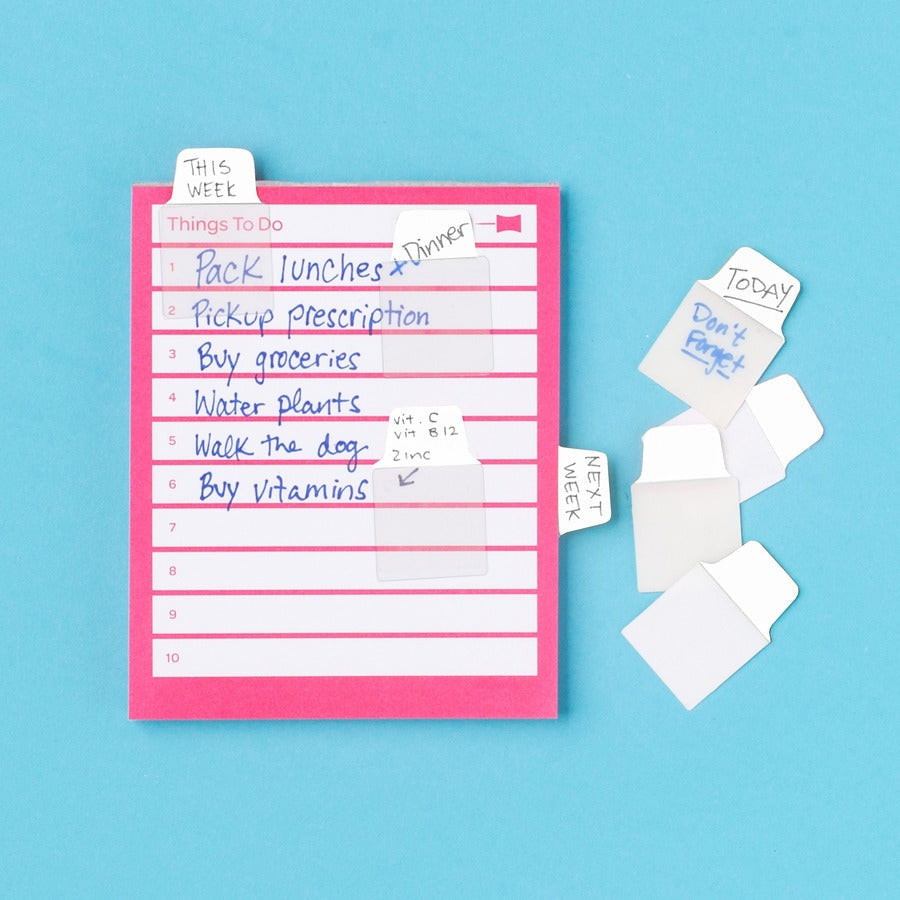 Avery® Ultra Tabs Repositionable Mini - 40 Tab(s) - 10 Tab(s)/Set - Clear Film White Paper - Pack - Index Accessories &