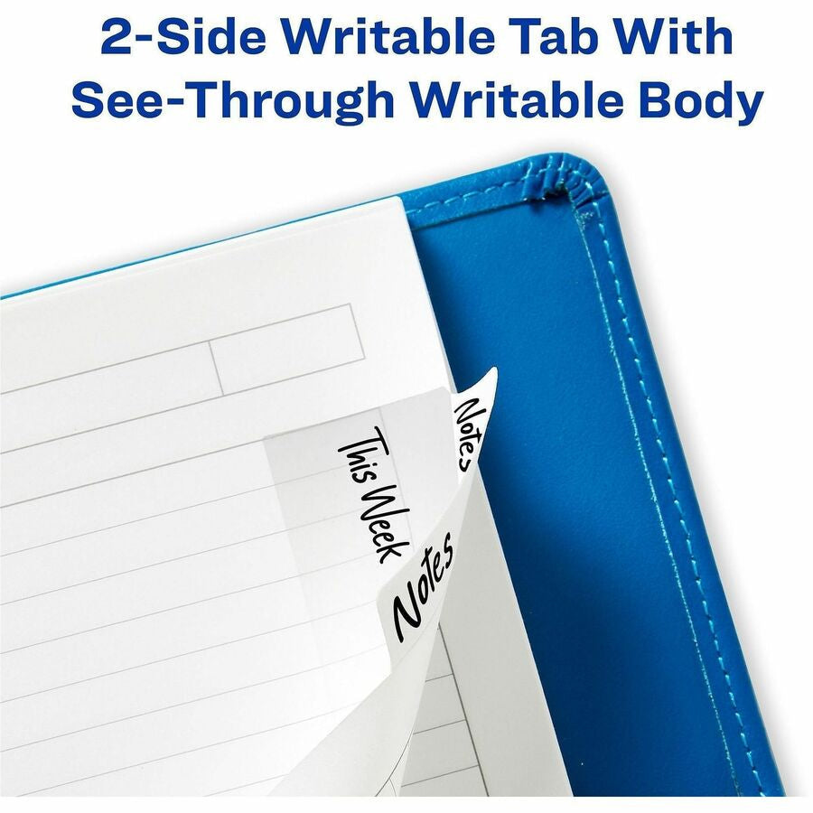 Avery® Ultra Tabs Repositionable Multi-Use - 24 Tab(s) - 8 Tab(s)/Set - Clear Film White Paper - Pack - Index
