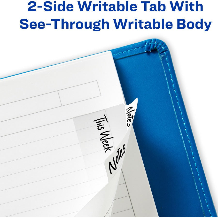 Avery® Ultra Tabs Repositionable Multi-Use - 24 Tab(s) - 8 Tab(s)/Set - Clear Film White Paper - Pack - Index