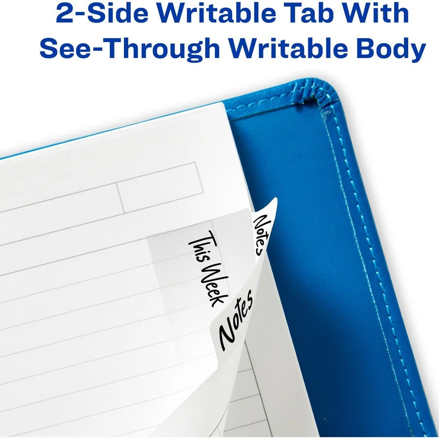 Avery® Ultra Tabs: Repositionable Multi-Use Tabs - Clear Film White Paper - 24 Pack - Index Accessories & Page Markers