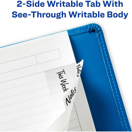 Avery® Ultra Tabs: Repositionable Multi-Use Tabs - Clear Film White Paper - 24 Pack - Index Accessories & Page Markers