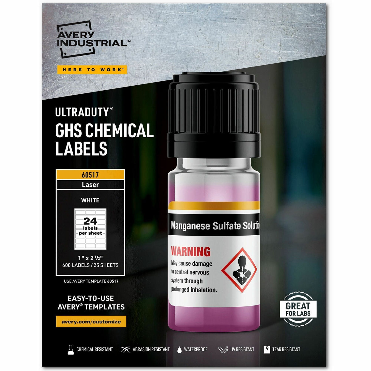 Avery® UltraDuty Chemical Label - 2000