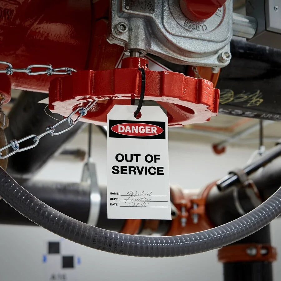 Avery® UltraDuty Hazard Warning Tag Kit - 15-Pack White 3.25’’ x 5.75’’ - Safety Signs