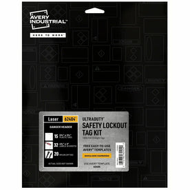 Avery® UltraDuty Hazard Warning Tag Kit - 15-Pack White 3.25’’ x 5.75’’ - Safety Signs