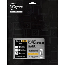 Avery® UltraDuty Tag Kit: 100-lb Pull Strength 3.25’’ x 5.75’’ White - 15/Pack - Tags & Tickets