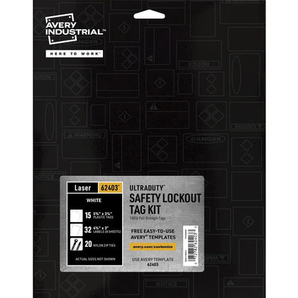 Avery® UltraDuty Tag Kit: 100-lb Pull Strength 3.25’’ x 5.75’’ White - 15/Pack - Tags & Tickets