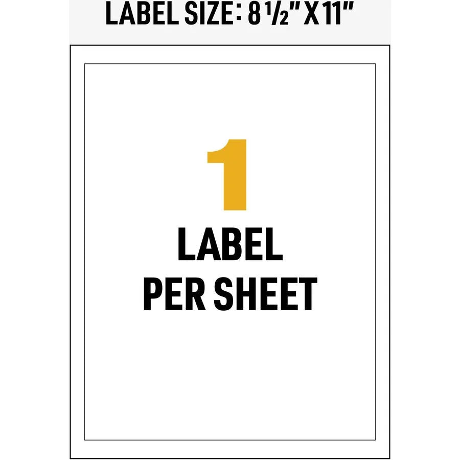 Avery® UltraDuty Warning Labels: White Film Water-Resistant - 500 Sheets - Specialty & Labels