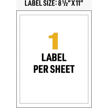 Avery® UltraDuty Warning Labels: White Film Water-Resistant - 500 Sheets - Specialty & Labels