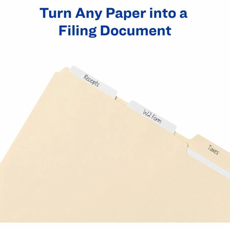 Avery® UltraTabs Filing Tabs: Clear Film White Paper - 24 Tabs - Index Accessories & Page Markers