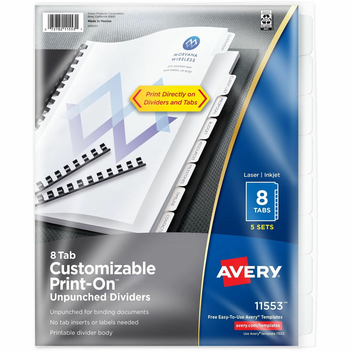 Avery® Unpunched Print-On Dividers - 2000