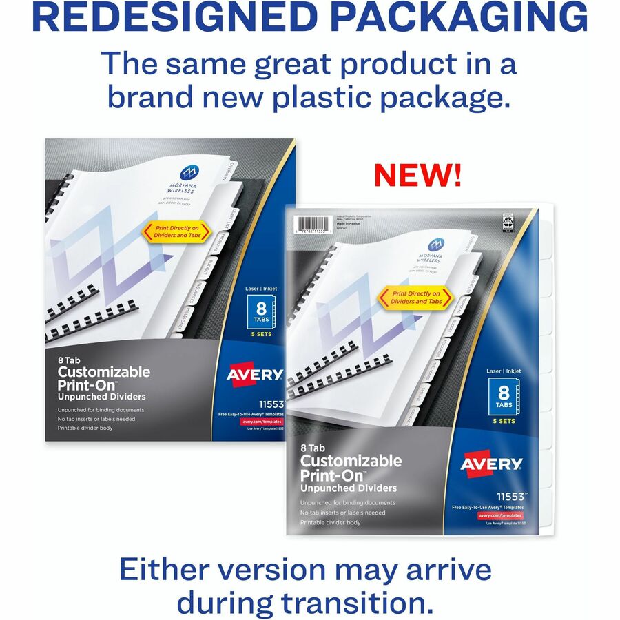 Avery® Unpunched Print-On Dividers - Alternate-Image1