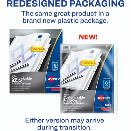 Avery® Unpunched Print-On Dividers - Alternate-Image1