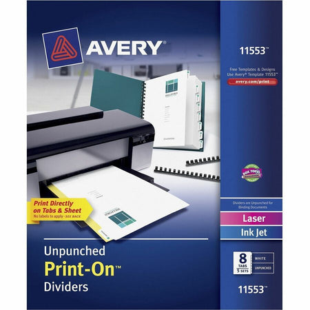 Avery® Unpunched Print-On Dividers - Front