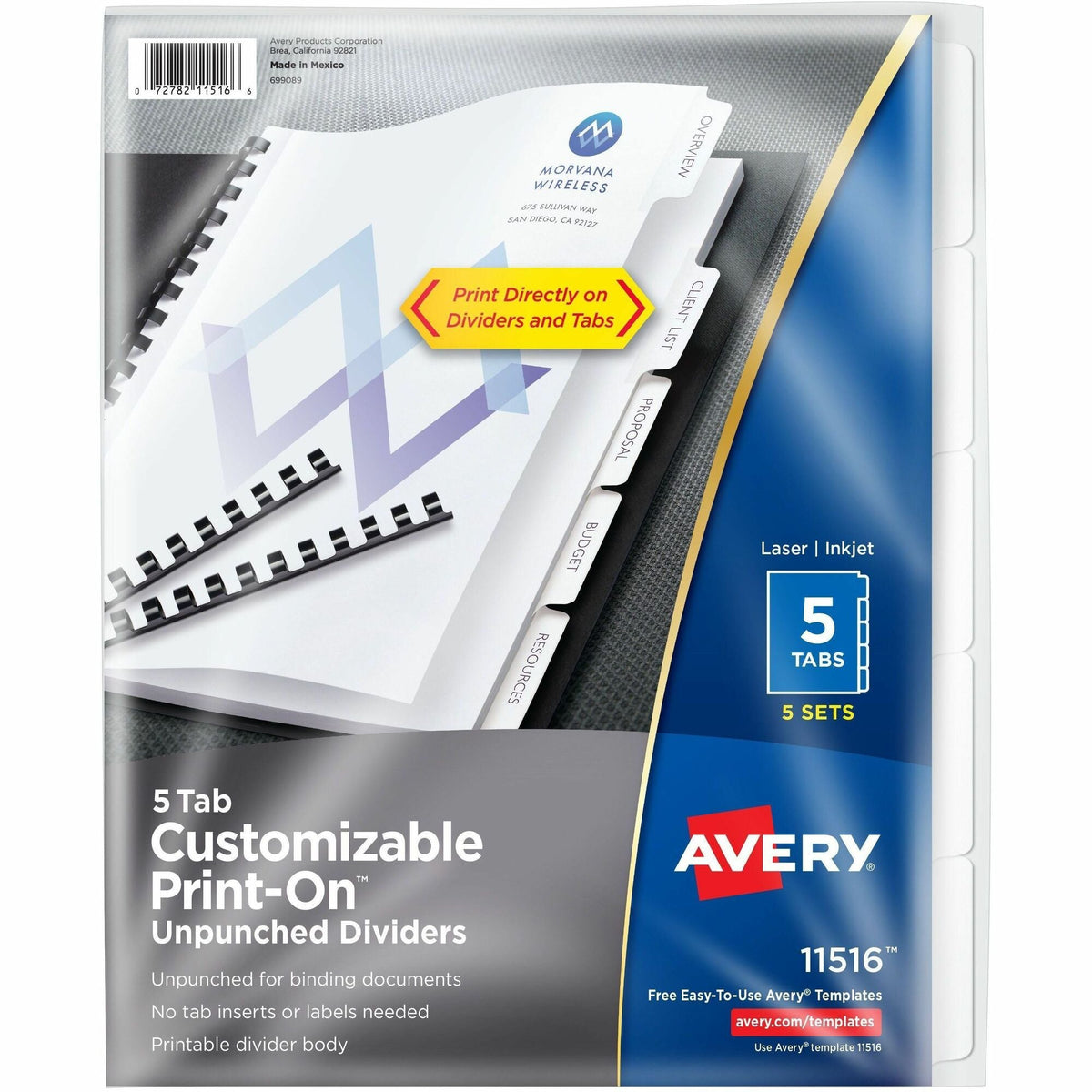 Avery® Unpunched Print-On Dividers - 2000
