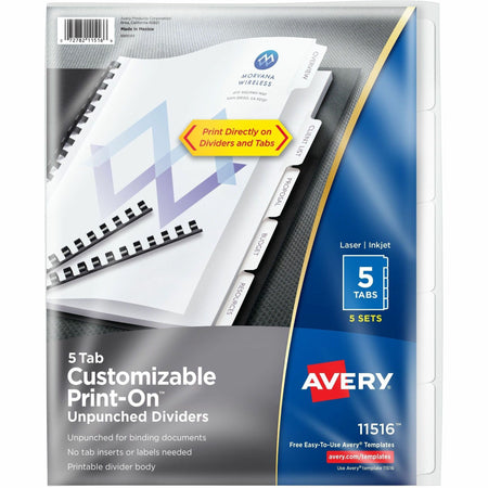 Avery® Unpunched Print-On Dividers - 2000