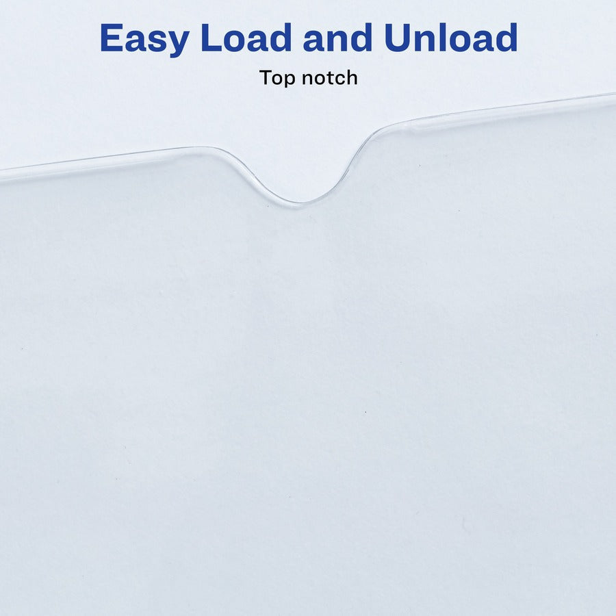 Avery® Vinyl File Pocket - 4’’ x 6’’ - 30 Sheets Capacity - 1 Pocket(s) - Transparent - 0% Recycled - 10 / Pack