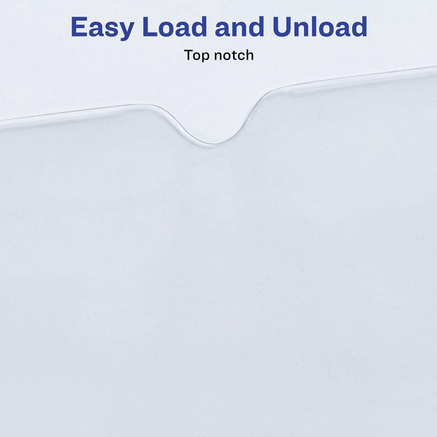 Avery® Vinyl File Pocket - 9’’ x 12’’ - 60 Sheets Capacity - 1 Pocket(s) - Clear - 10 / Pack - Filing Jackets & Pockets