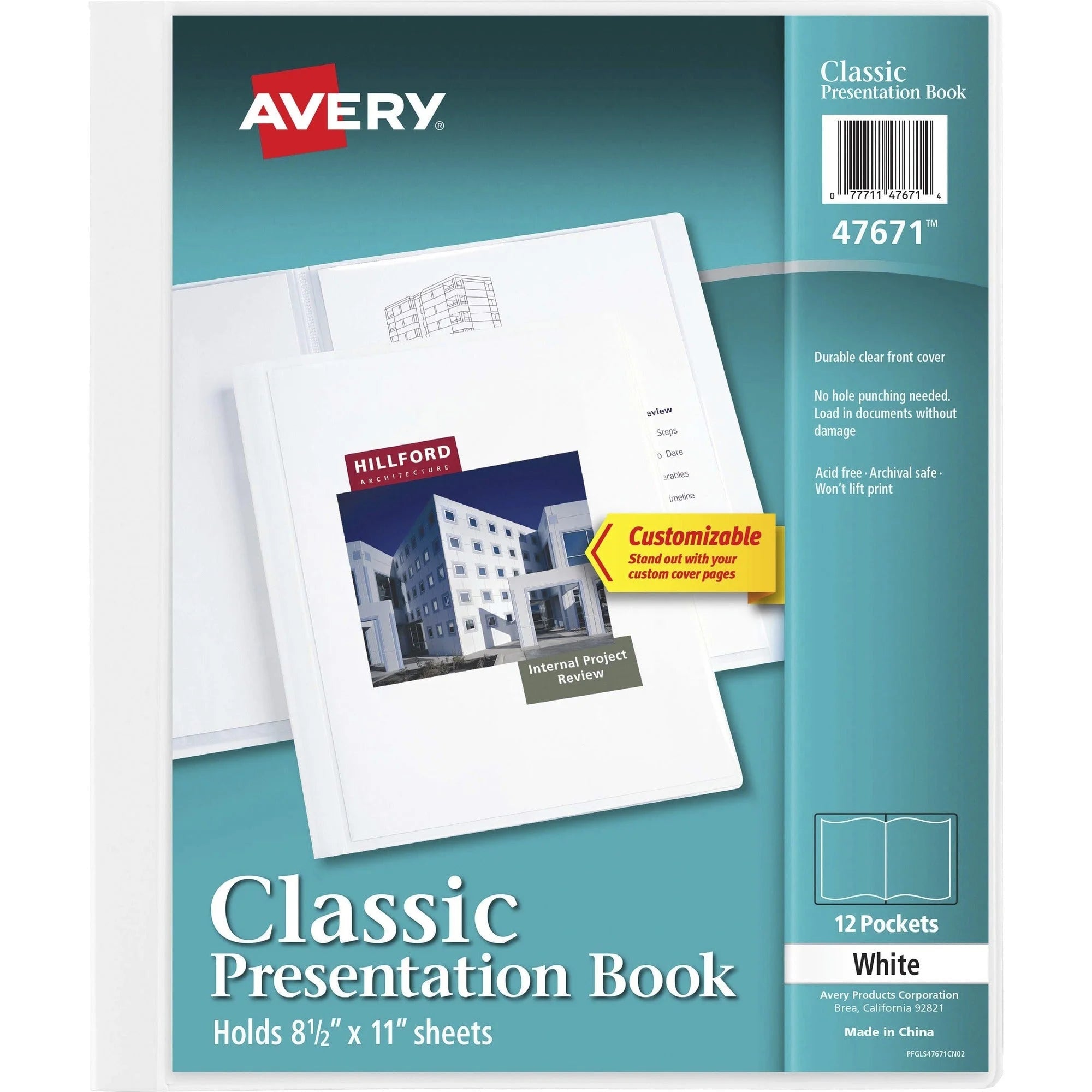 Avery® White Presentation Book: Durable Polypropylene 24-Sheet Capacity - View Binders