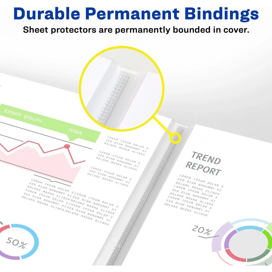 Avery® White Presentation Book: Durable Polypropylene 24-Sheet Capacity - View Binders