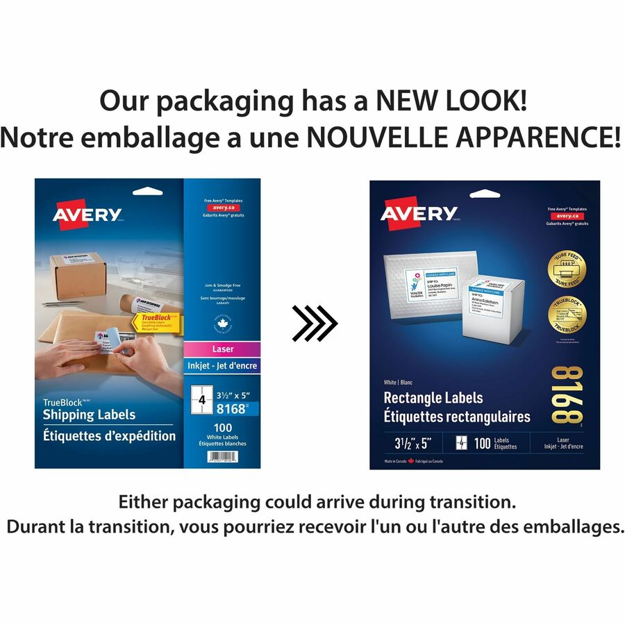 Avery® White Rectangle Labels with Sure Feed Technology - Alternate-Image1