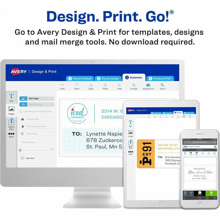 Avery® White Shipping Labels: Customizable Matte Inkjet Labels 20-Pack - Address